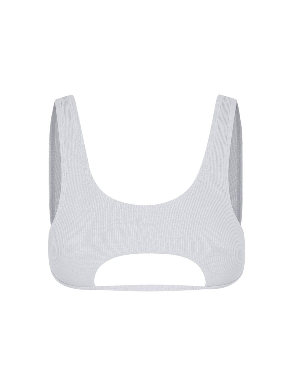 Somerfield Swim White Ribbed Cutout Sports Bralette